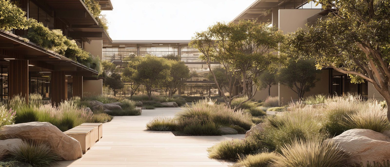 Californian corporate environment integrating botanical architecture as a strategic design framework