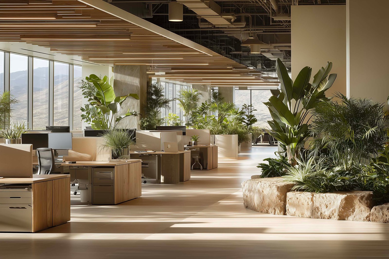 Consistent botanical architecture deployed across multiple corporate sites