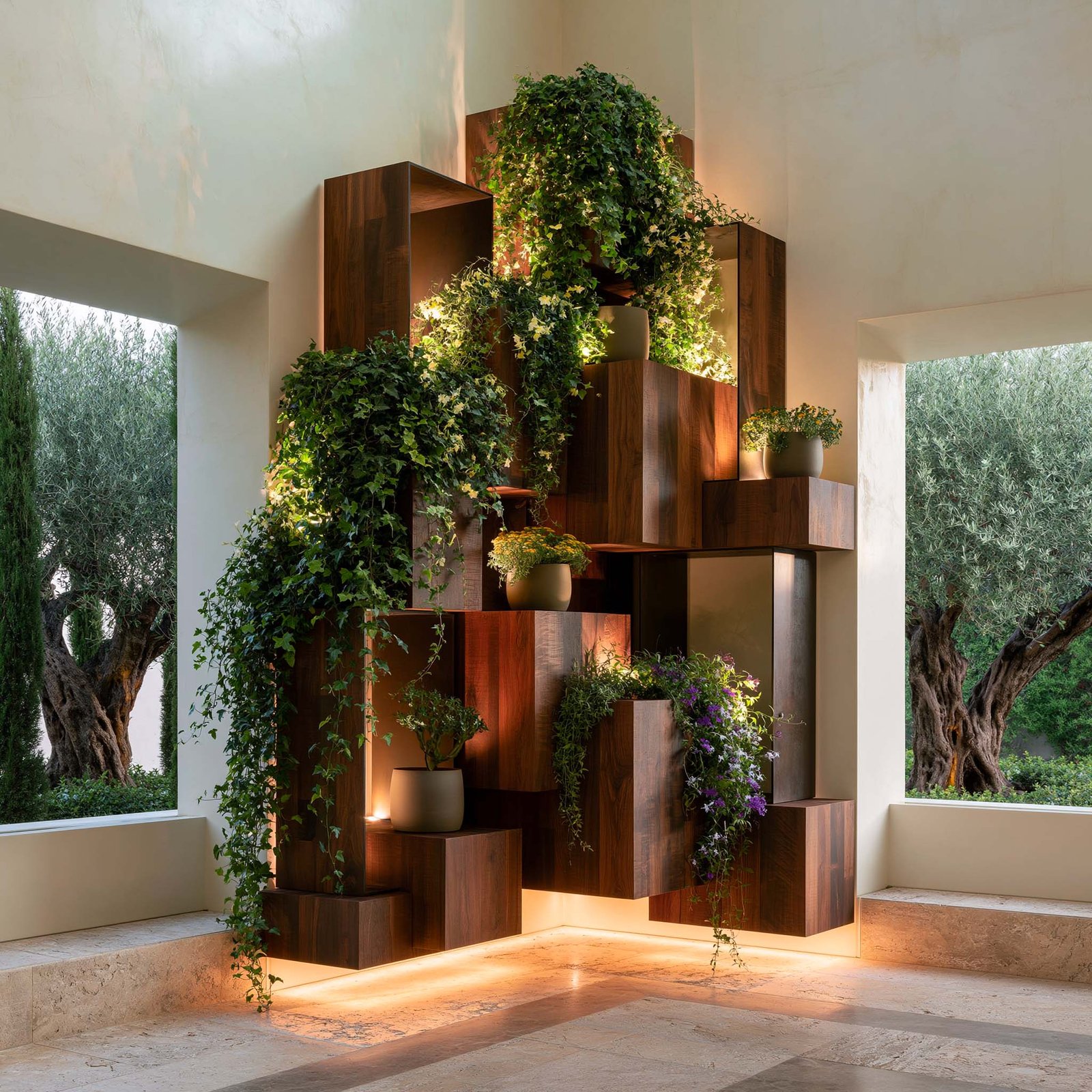 Dialogue végétal et design — Hortus Velum Strata en noyer fumé — Paracelsus Gardens™