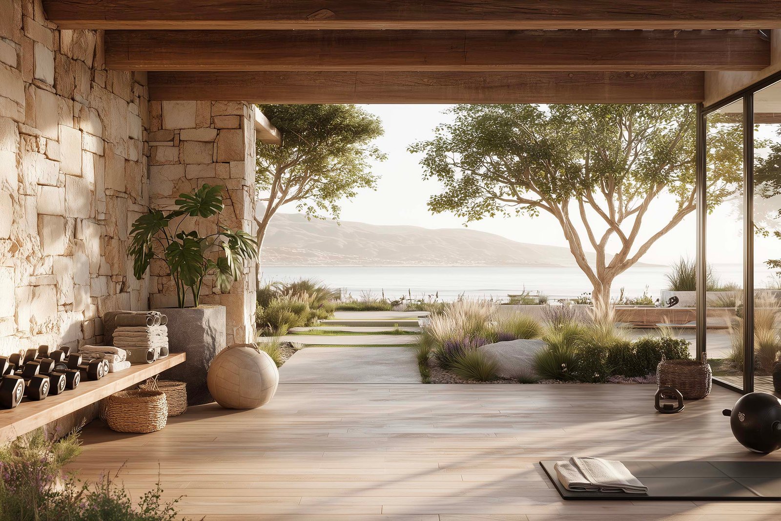 hotel outdoor fitness terrace, wellbeing terrace