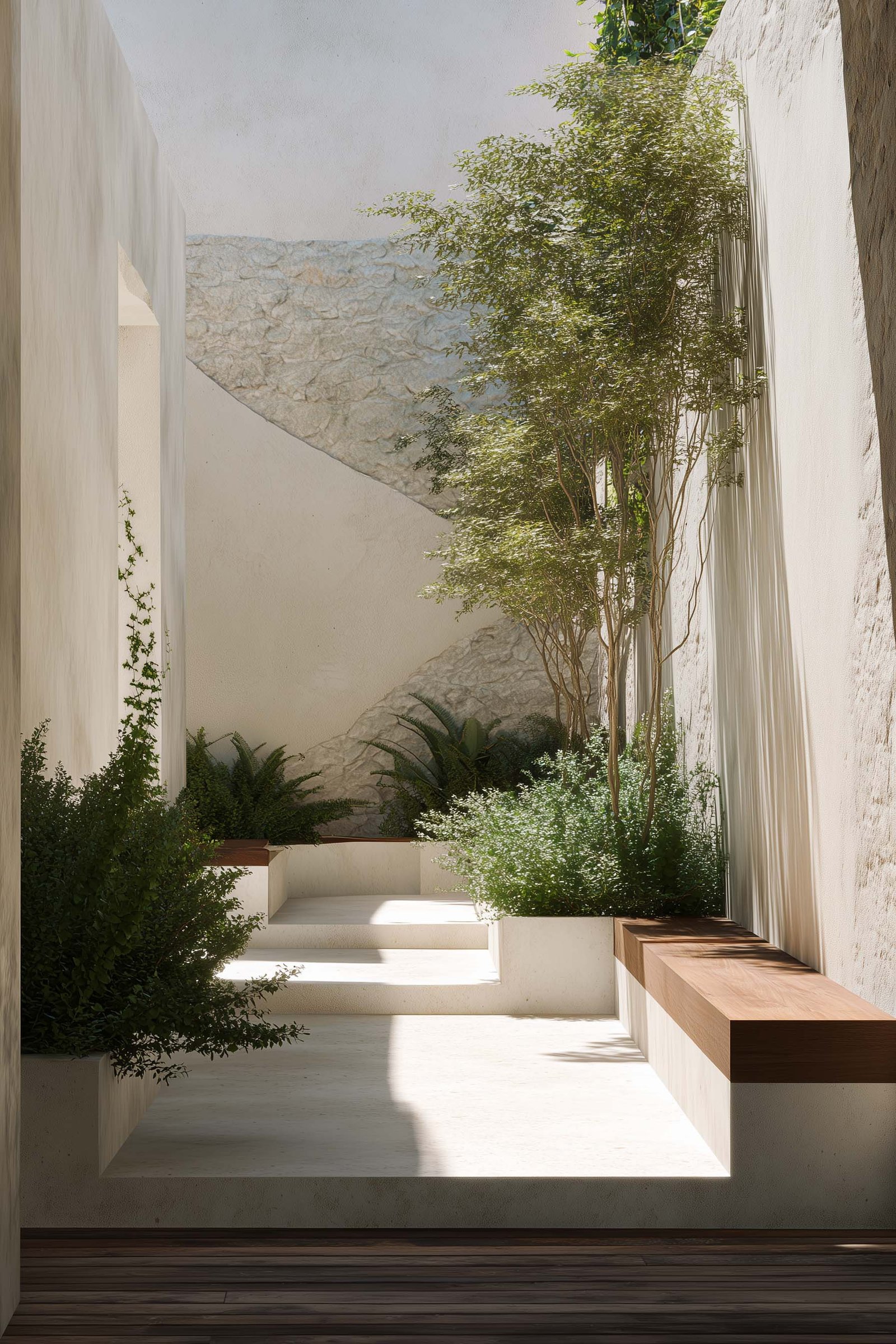 Botanical architecture expressing rhythm, balance and spatial intelligence through plants, light and material in a Mediterranean-Californian environment