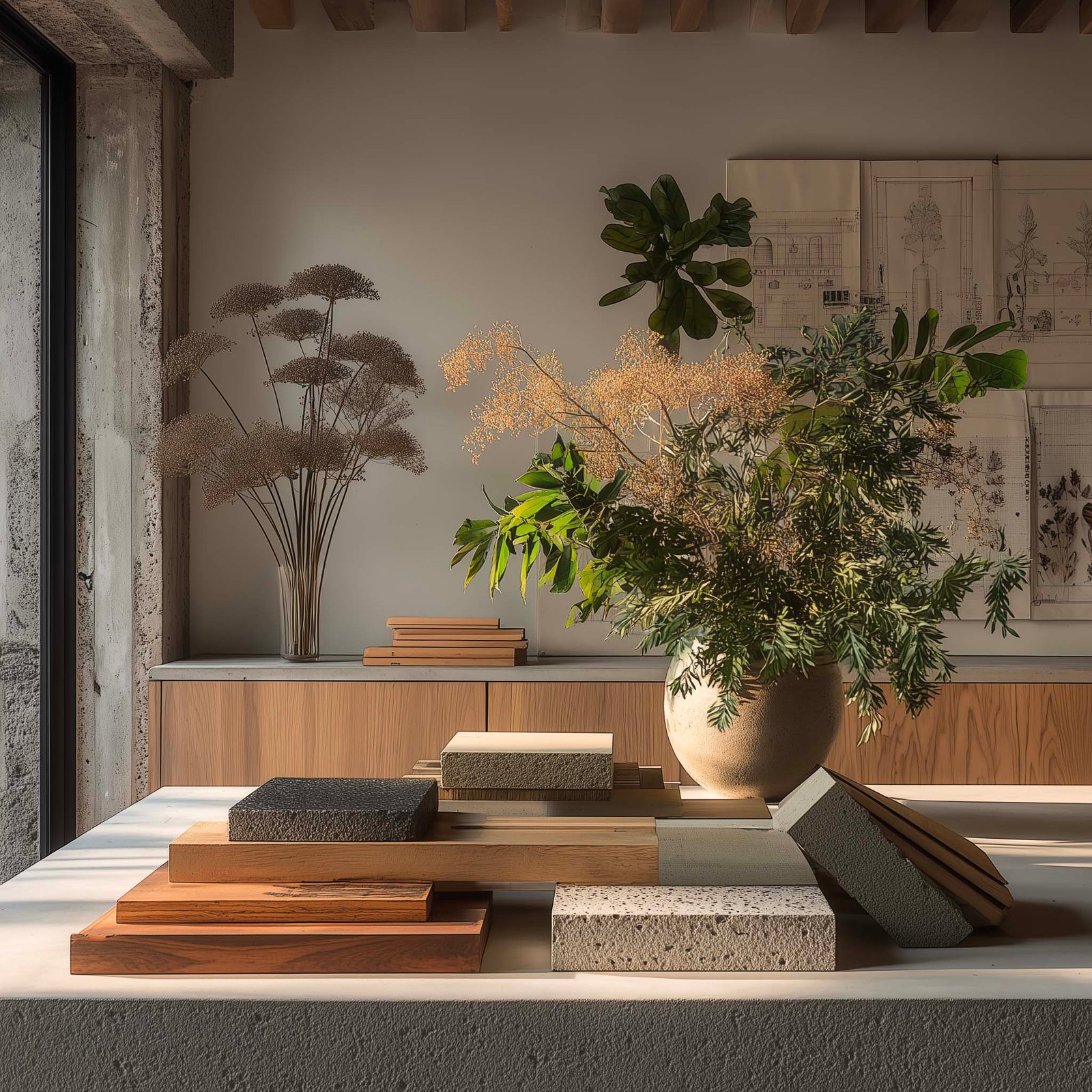 Botanical architecture lookbook exploring materials and spatial language