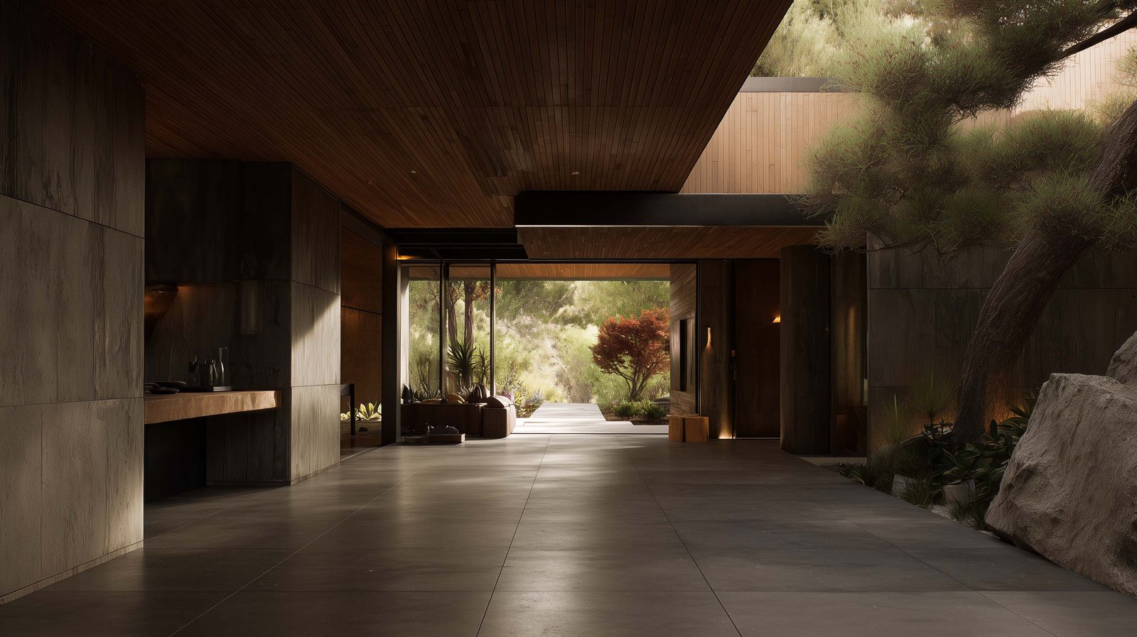 Abstract botanical architectural composition expressing Paracelsus Gardens philosophy