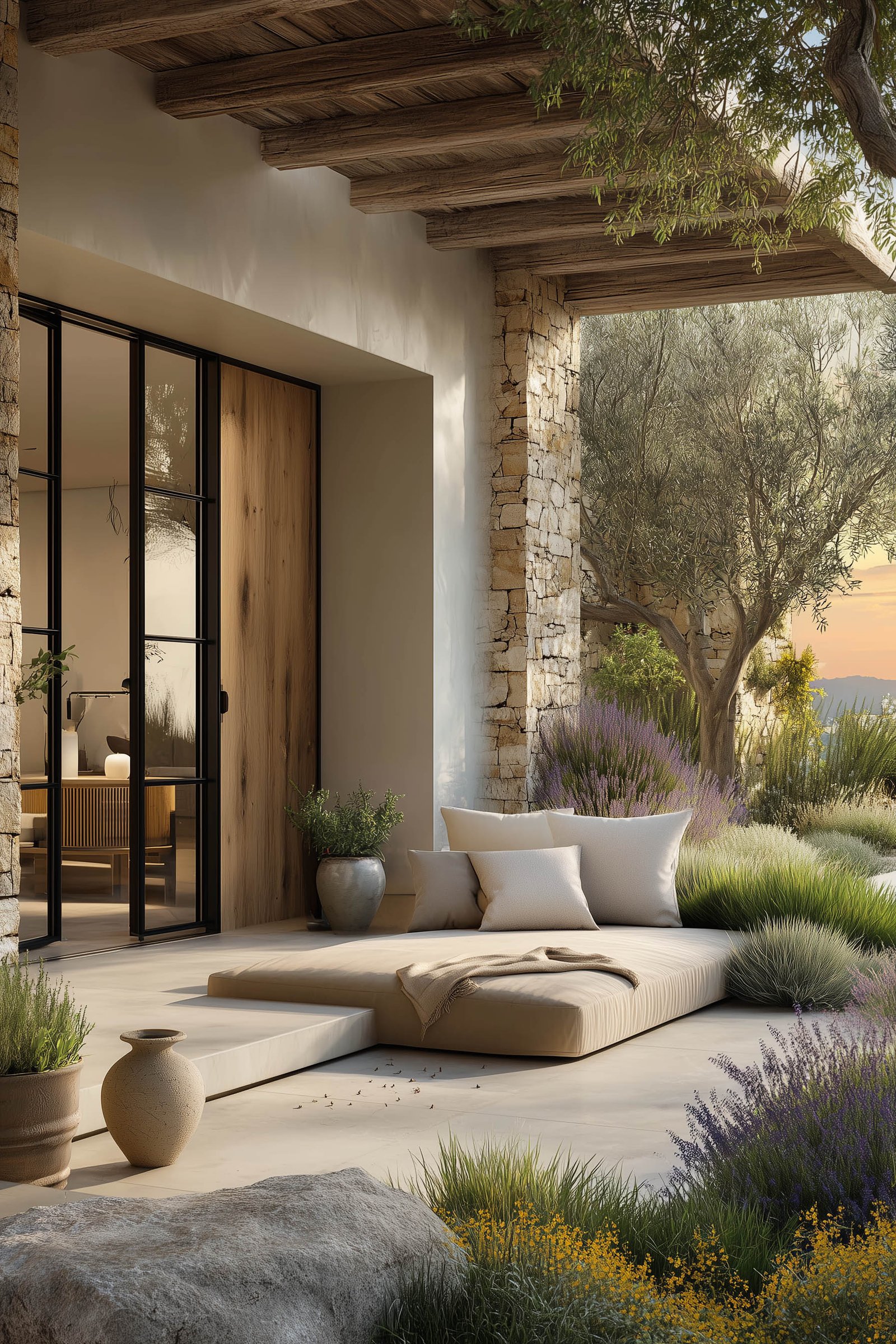 Contemporary Californian private garden designed as an immersive wellness sanctuary