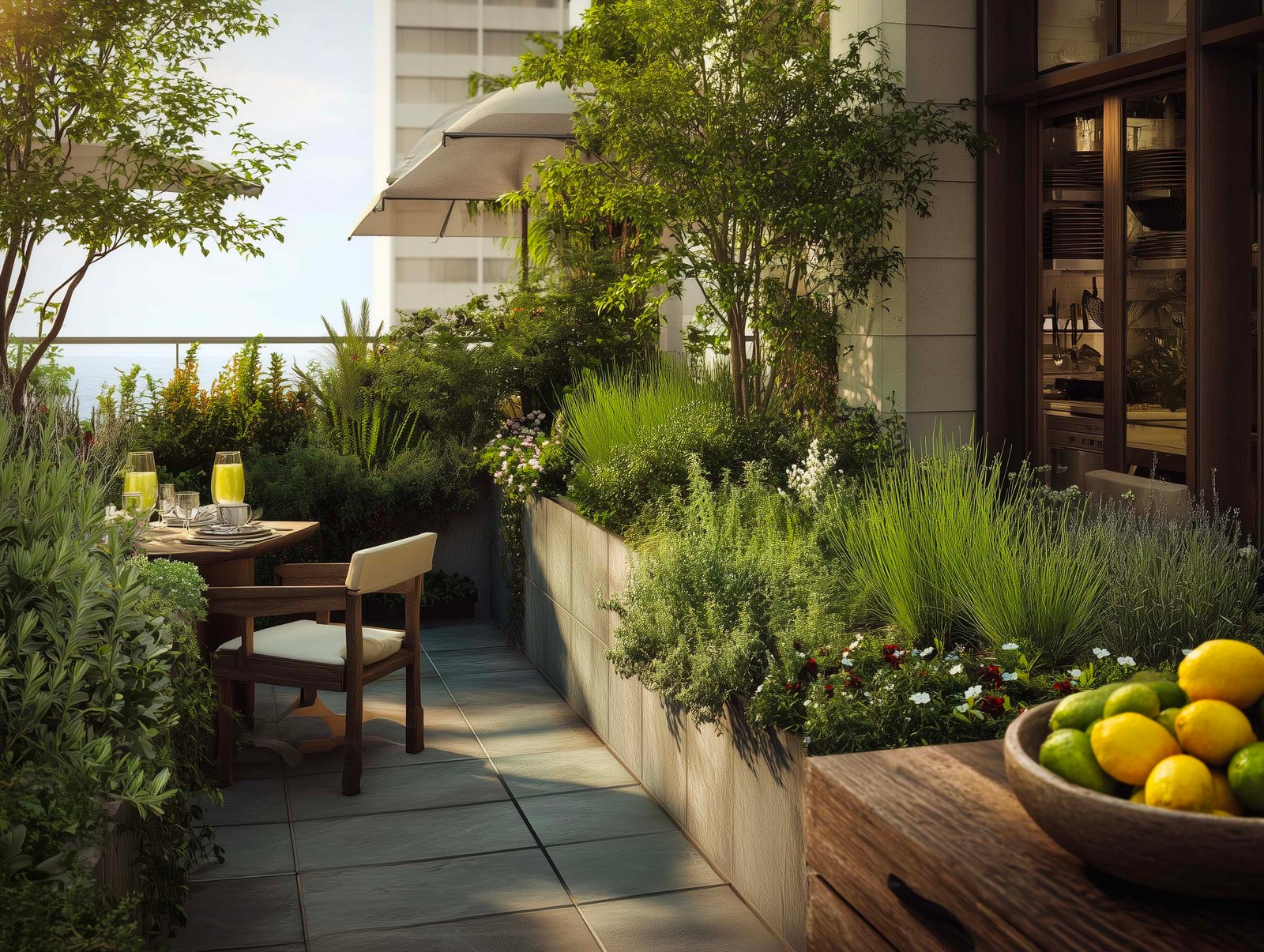 Private culinary garden connecting outdoor dining, seasonality and shared rituals