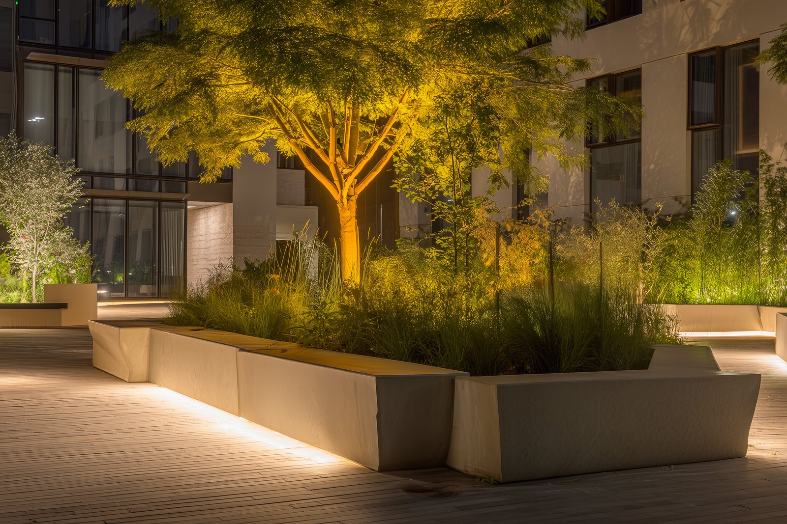 Soir : continuité entre intérieur et extérieur