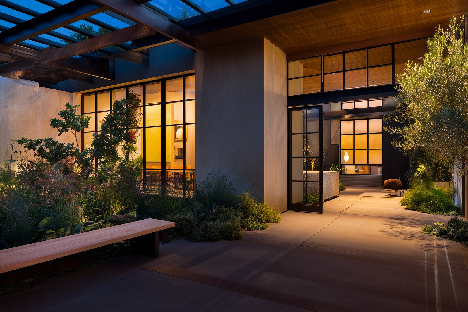 Soir : une présence botanique qui tient l’espace après la tombée du jour